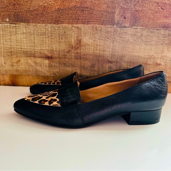 Avellini Made in Italy Leopard Calf Hair Leather Loafers - Picture 3 of 8